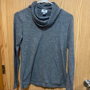 Old Navy Long Sleeve Solid Gray Turtleneck Women's Size Small Spandex Blend